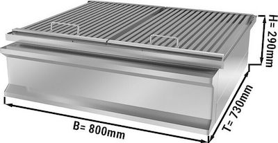 GGMgastro KGE800 Grătar Cărbune cu Dimensiuni 73x80x29cm