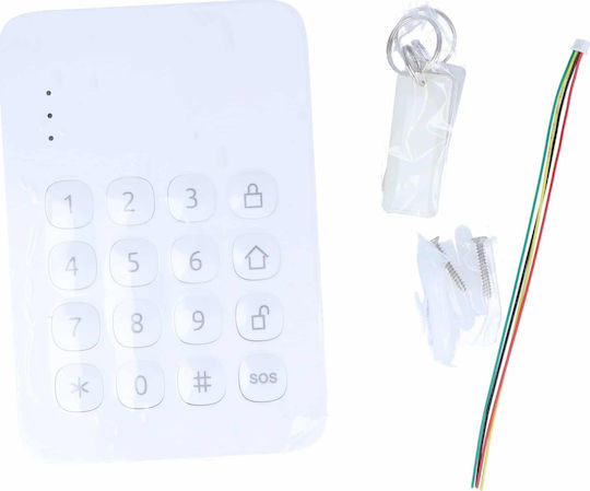 Hom-io Wireless Клавиатура за Аларма Touch в Бял Цвят +2 Таг RFID SMART65559