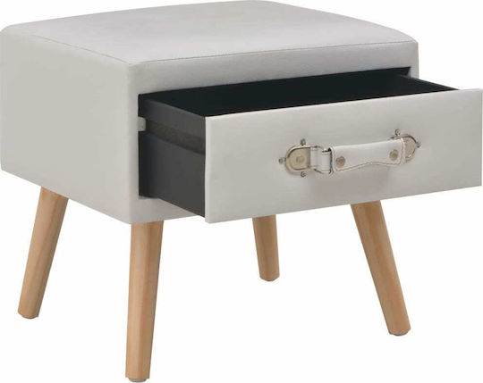 Bedside Tables with Artificial Leather 2pcs White 40x35x40cm