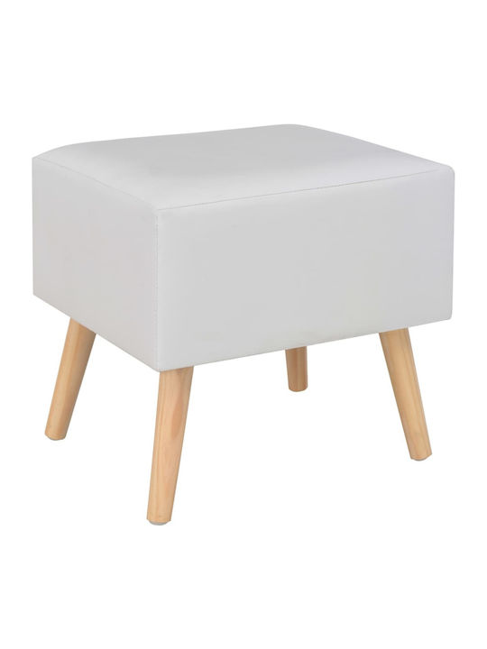Noptiere cu Piele Ecologică Albe 2buc 40x35x40cm