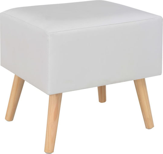 Bedside Tables with Artificial Leather 2pcs White 40x35x40cm