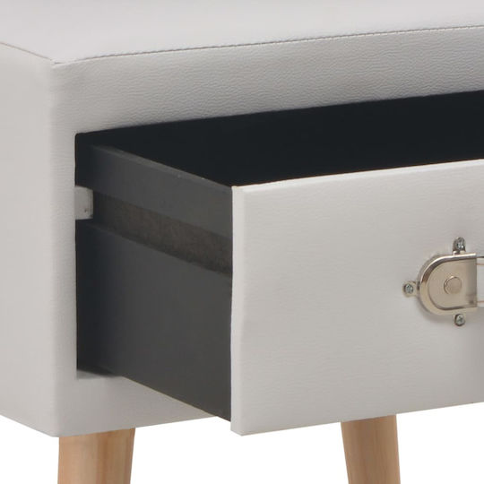 Bedside Tables with Artificial Leather 2pcs White 40x35x40cm