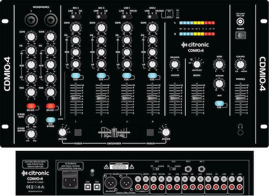 Citronic CDM10:4 MK5 171.135UK Analoger Mischpult 4 Kanäle / 2 XLR-Eingänge