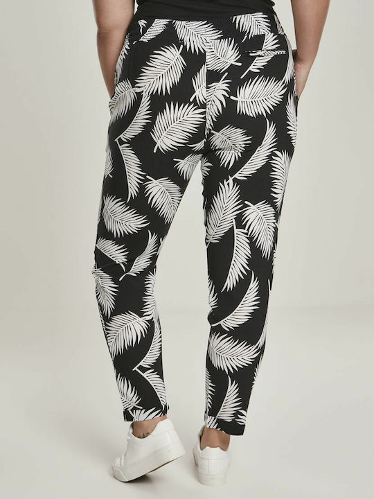 Women's Fabric Trousers with Elastic