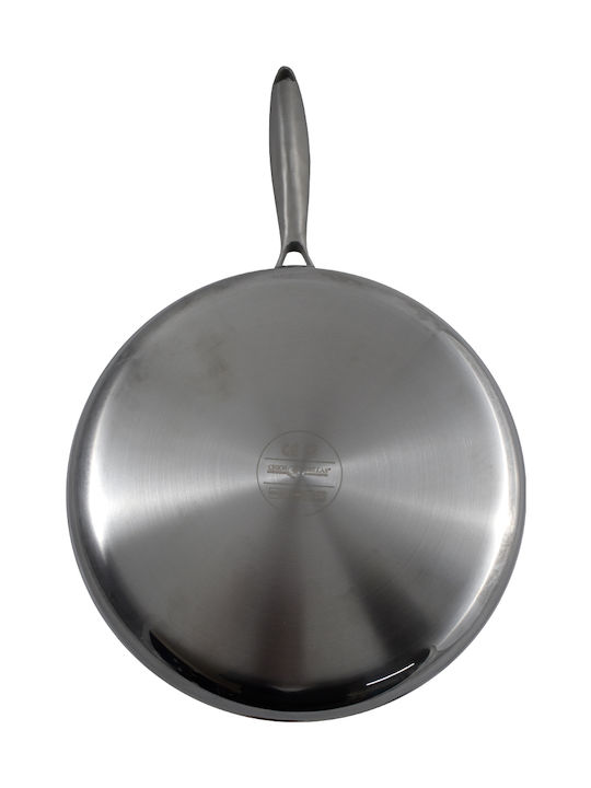 Chios Hellas Pfanne aus Rostfreiem Stahl mit Deckel mit Antihaftbeschichtung 28cm