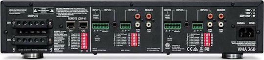 JBL VMA-260 Integrated Commercial Amplifier 2 Channels 60W/100V with Cooling System Equipped with USB/Bluetooth Black