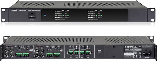 Apart Audio REVAMP4100 Kommerzieller Leistungsverstärker 4.0 Kanäle 110W/4Ω mit Kühlsystem AMP4100