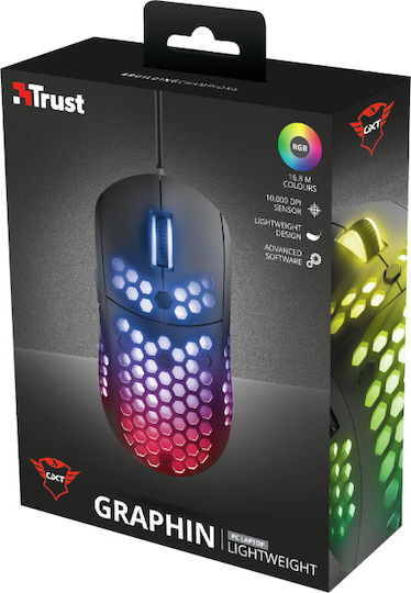 Trust GXT 960 Graphin Ultra-lightweight RGB Gaming Ποντίκι 10000 DPI Μαύρο