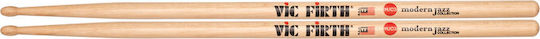 Vic Firth Hickory Μπαγκέτες Ντραμς Modern Jazz Collection 3 8D με Σχήμα Μύτης Oval