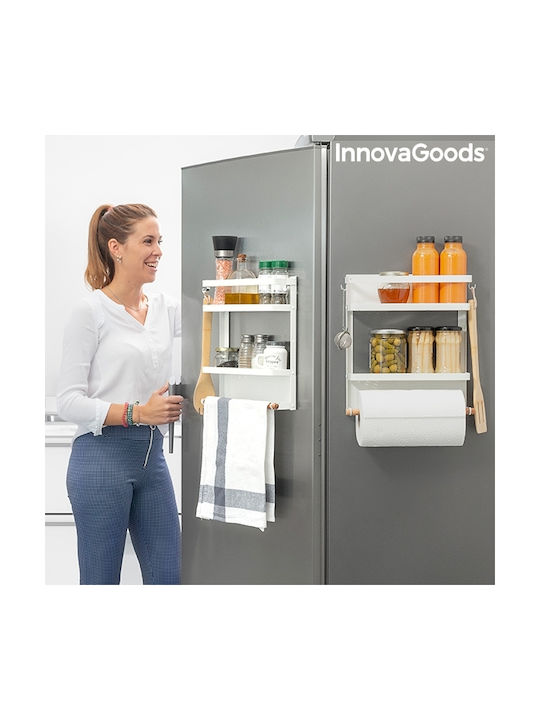 InnovaGoods Magorac Κρεμάστρα Κουζίνας Ξύλινη σε Λευκό Χρώμα 7.5x27x32cm
