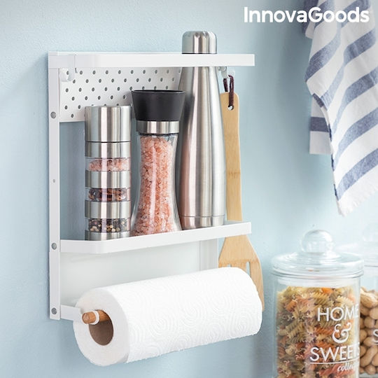 InnovaGoods Magorac Държач за Хартиени Кърпички Стенен Металик Бяла 27x2x7.5cm V0103239