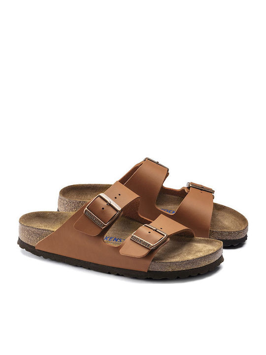 Arizona Soft Footbed Birko-Flor Leder Herrensandalen in Braun Farbe Schmal Passform