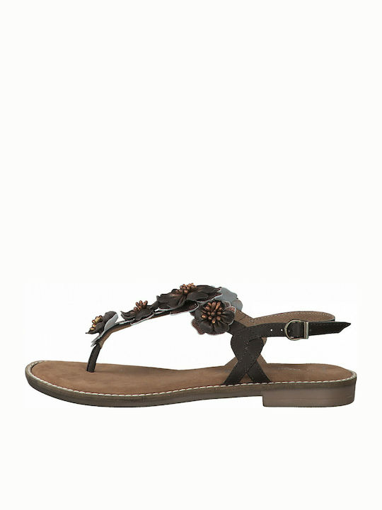 Marco Tozzi Women's Flat Sandals in Brown Color