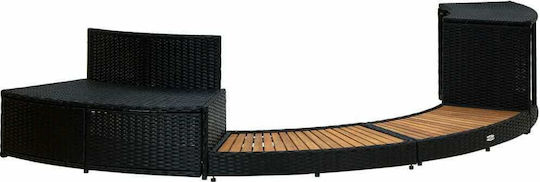 vidaXL Poolzubehör Schwarzer Spa / Whirlpool-Rahmen 56x289x124cm Schwarz
