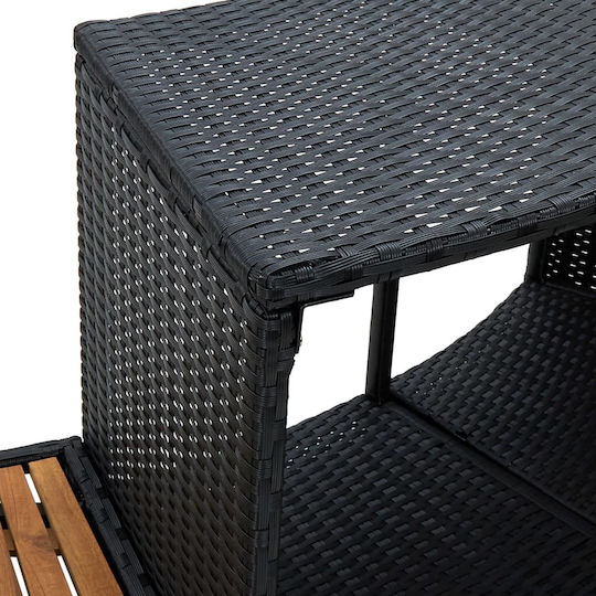 vidaXL Poolzubehör Schwarzer Spa / Whirlpool-Rahmen 56x289x124cm Schwarz