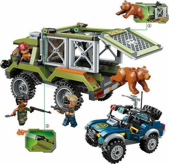 Qman Building Blocks Jeep Bear Transport for 6+ Years 344 Pieces