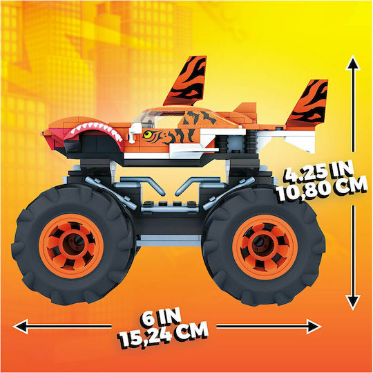 Mega Bloks Cuburi De Construit Hot Wheels Monster Trucks Tiger Shark Pentru 5+ Ani 187 Bucăți