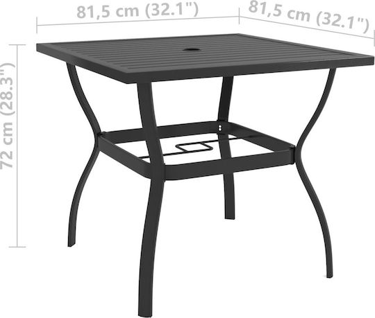 Metal Masa pentru spații exterioare mici Cărbune de lemn 81.5x81.5x72buc