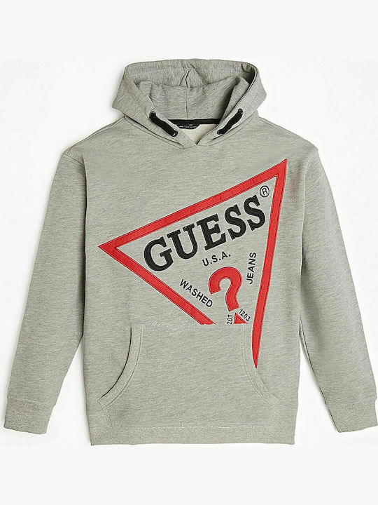 Guess Kids Sweatshirt with Hood Gray Oversize Hoodie