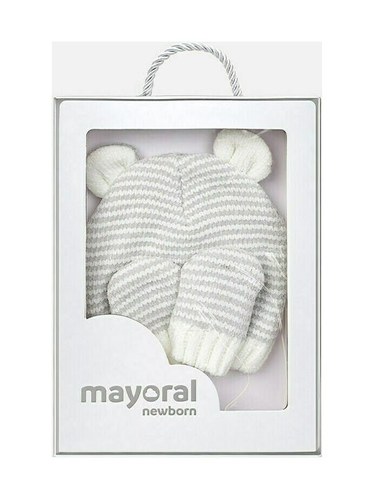 Mayoral Σετ Παιδικό Σκουφάκι με Γάντια Πλεκτό Γκρι