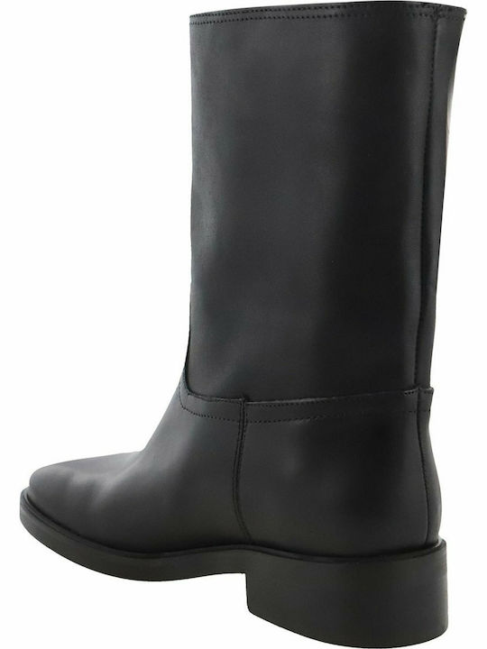 Leder Stiefeletten Damen Schwarz