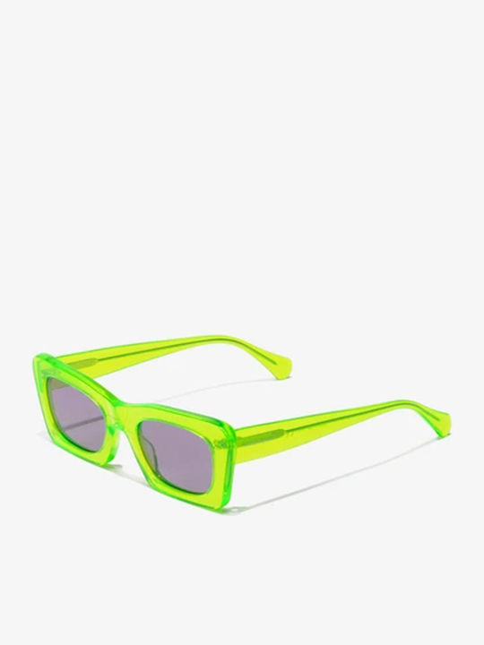 Hawkers Lauper Women's Sunglasses with Yellow Plastic Frame and Gray Lens