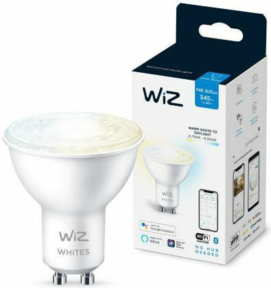 WiZ Смарт крушка LED 4.9W за фасунга GU10 и форма PAR16 Регулируем бял цвят 345лм Димируем