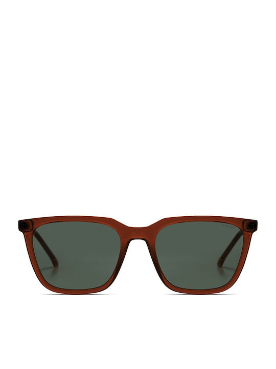 Komono Jay Sunglasses with Brown Plastic Frame and Green Lens KOM-S6756