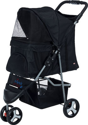 Trixie Buggy Kinderwagen für Hunde / Katzen bis 15kg Schwarz L47xB80xH100cm. 28958