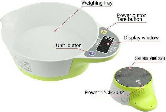 Factory CH-320 Digital Kitchen Scale with Bucket up to 5kg Green