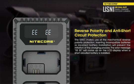 NiteCore Double Battery Charger USN1 Compatible with Sony