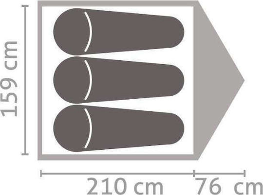 Salewa Atlas III Cort De Camping Pentru Cățărare Verde Cu Dublu Material 3 Anotimpuri Pentru 3 Persoane Impermeabilizare 1500mm 210x76x159cm