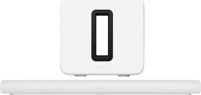 Sonos Σετ Ηχείων Home Cinema 5.1.2 Entertainment Set 1000W Ενσωματωμένο WiFi Dolby Atmos White με Ασύρματα Ηχεία Arc & Sub (Gen3)