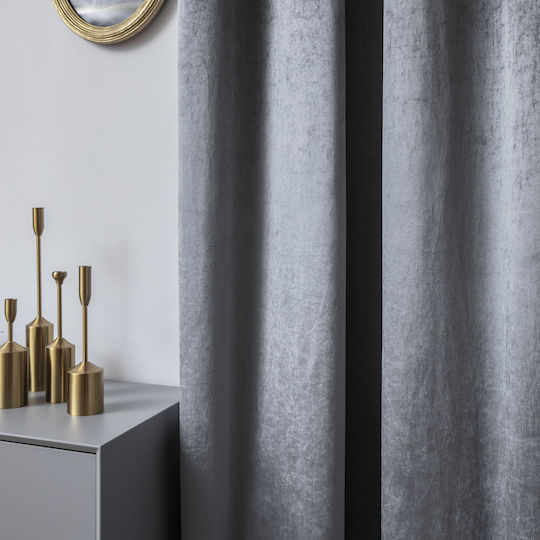 Beauty Home Κουρτίνα Συσκότισης με Τρουκς Γκρί 140x270εκ.