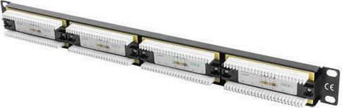 Lanberg Unshielded Patch Panel for Rack 1U 19" with 24 cat6 Ports Black