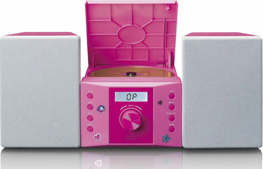 Lenco Ηχοσύστημα 2.0 MC-013 MC-013P 4W με CD Player και WiFi Ροζ