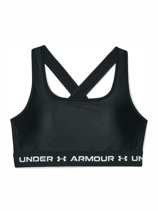 Crossback Matte Shine Women's Sports Bra without Padding Black