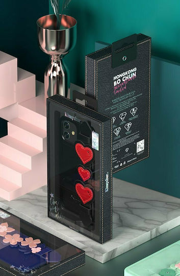 Kingxbar Sweet Series with Swarovski Crystals Back Cover Piele artificială Negru (iPhone 12 Pro Max)