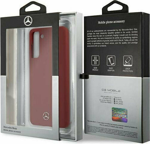 Mercedes-Benz Silicone Line Umschlag Rückseite Silikon Rot (Galaxy S21 5G)