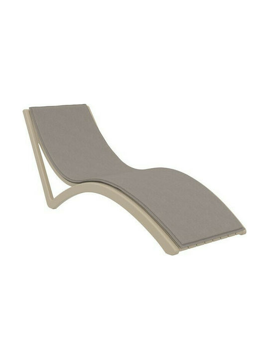 Zita Plus Αδιάβροχο Μαξιλάρι Ξαπλώστρας με Πλάτη Slim Light Brown 204x62εκ.