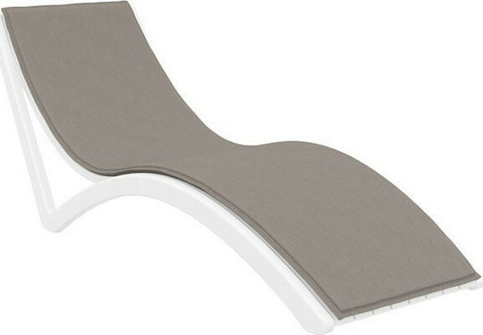 Zita Plus Αδιάβροχο Μαξιλάρι Ξαπλώστρας με Πλάτη Slim Light Brown 204x62εκ.