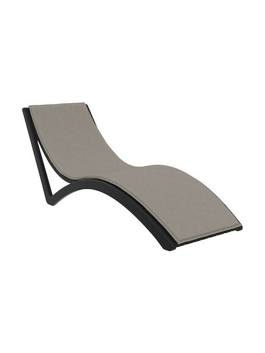 Zita Plus Αδιάβροχο Μαξιλάρι Ξαπλώστρας με Πλάτη Slim Light Brown 204x62εκ.