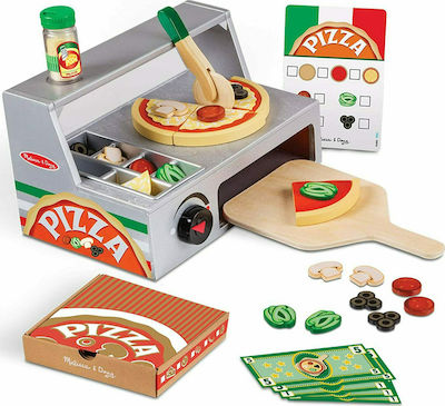 Melissa & Doug Kids Shop Πάγκος Κατασκευής Πίτσας made of Wood 34pcs