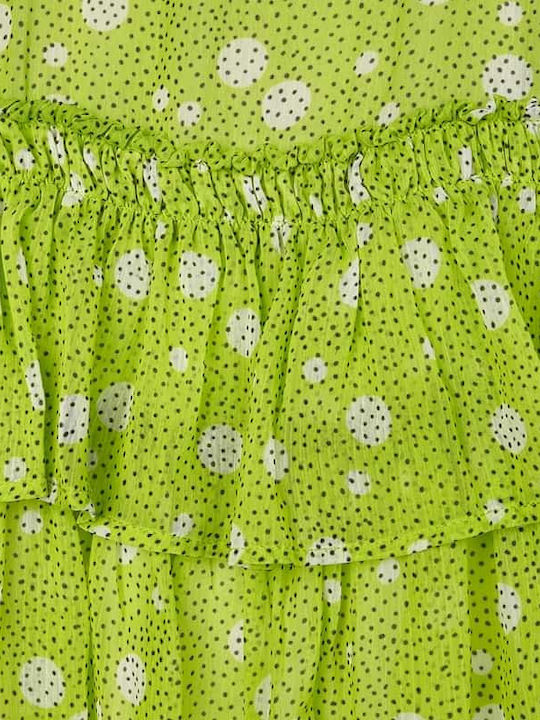 Mayoral Kids Dress Polka Dot Sleeveless Green