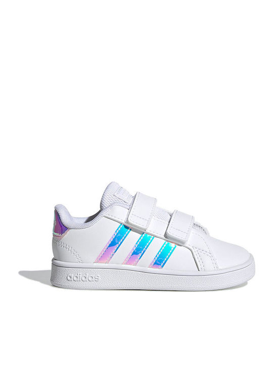 Grand Court I Kids Sneakers with Hook & Loop Closure Cloud White / Dash Grey