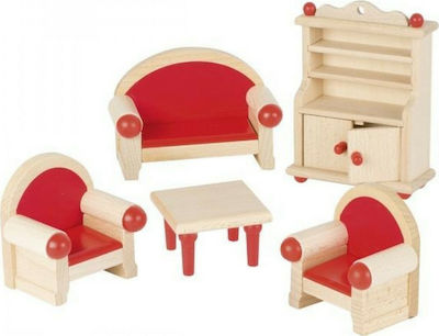 Goki Furniture for Flexible Puppets Living Room Mobilier pentru căsuță de păpuși