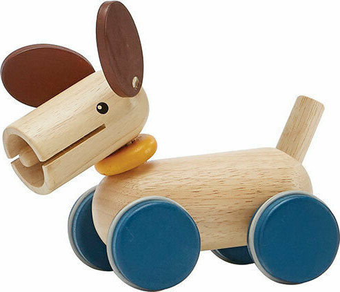 Plan Toys Συρόμενο Παιχνίδι Κουταβάκι που Κινείται από Ξύλο με Ήχους για 10+ Μηνών
