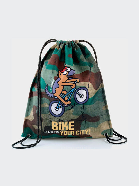 Kukuxumusu Biker Kids Bag Pouch Bag Green 35cmcm