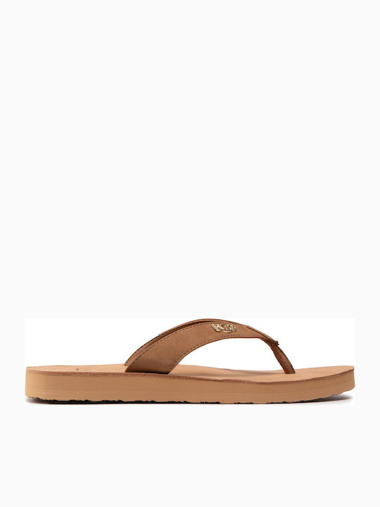 Tawney Leather Women's Flat Sandals in Brown Color