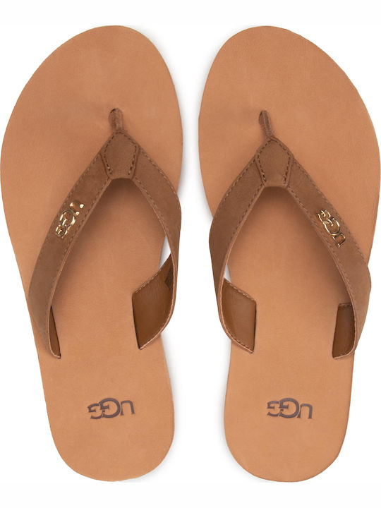 Tawney Leather Women's Flat Sandals in Brown Color